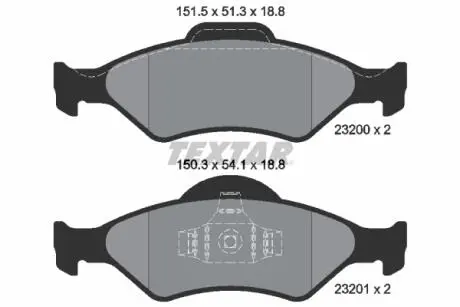 Тормозные колодки, дисковый тормоз.) TEXTAR 2320001