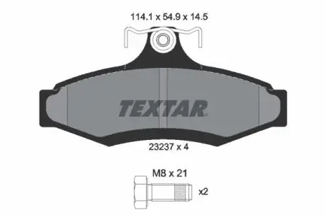 Гальмівні колодки, дискове гальмо (набір) TEXTAR 2323701