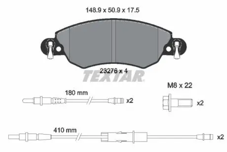 Тормозные колодки, дисковый тормоз.) TEXTAR 2327601