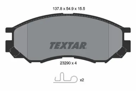 Гальмівні колодки, дискове гальмо (набір) TEXTAR 2329002
