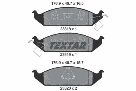 Гальмівні колодки, дискове гальмо (набір) TEXTAR 2331801