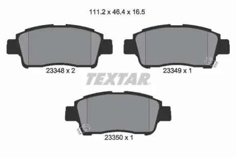 Тормозные колодки, дисковый тормоз.) TEXTAR 2334803