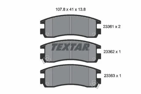 Гальмівні колодки, дискове гальмо (набір) TEXTAR 2336101