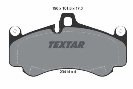 Гальмівні колодки, дискове гальмо (набір) TEXTAR 2341401