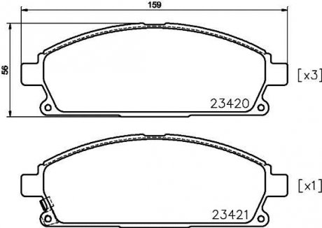 A_Гальмівні колодки INFINITI/NISSAN Q45/Presage "F "97-"09 TEXTAR 2342006