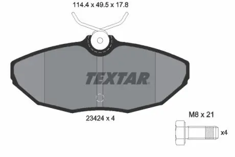 Тормозные колодки, дисковый тормоз.) TEXTAR 2342401 (фото 1)
