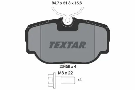 Гальмівні колодки, дискове гальмо (набір) TEXTAR 2345801