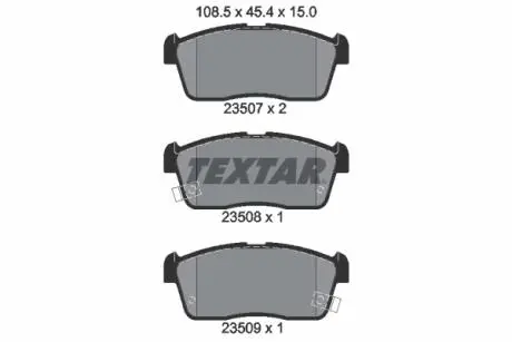 Гальмівні колодки, дискове гальмо (набір) TEXTAR 2350701