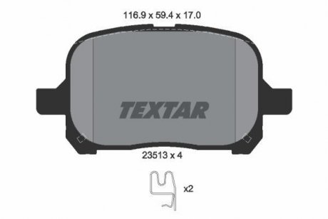 Тормозные колодки, дисковый тормоз.) TEXTAR 2351302