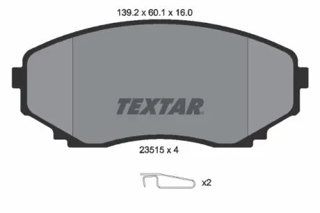 Тормозные колодки, дисковый тормоз.) TEXTAR 2351501