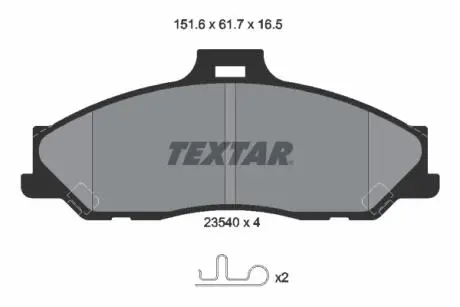 Тормозные колодки, дисковый тормоз.) TEXTAR 2354001