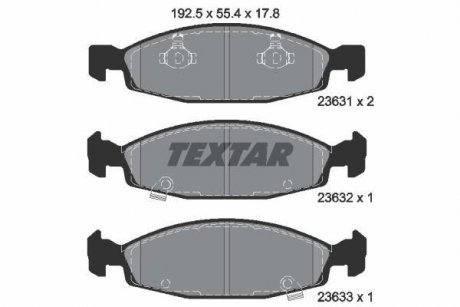 Тормозные колодки, дисковый тормоз.) TEXTAR 2363101