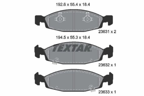 Тормозные колодки, дисковый тормоз.) TEXTAR 2363101