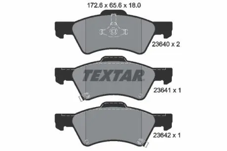 Тормозные колодки, дисковый тормоз.) TEXTAR 2364001