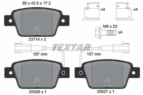 Колодки тормозные, к-кт. TEXTAR 2371403