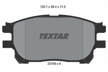 Тормозные колодки, дисковый тормоз.) TEXTAR 2375901 (фото 1)
