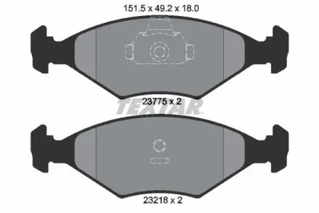 Гальмівні колодки, дискове гальмо (набір) TEXTAR 2377501