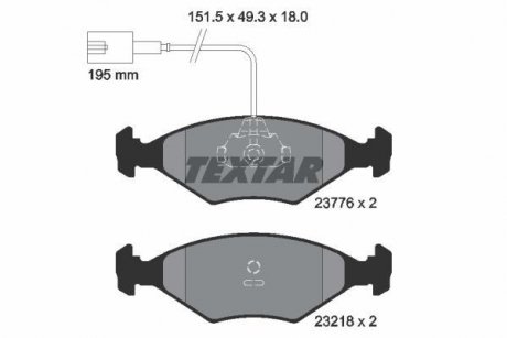 Тормозные колодки, дисковый тормоз.) TEXTAR 2377601 (фото 1)