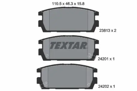 Тормозные колодки, дисковый тормоз.) TEXTAR 2381301