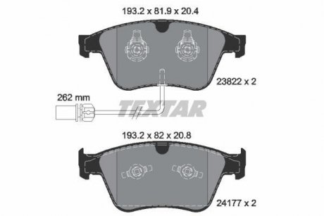 Тормозные колодки BENTLEY Continental/GT "F "03>> TEXTAR 2382201 (фото 1)