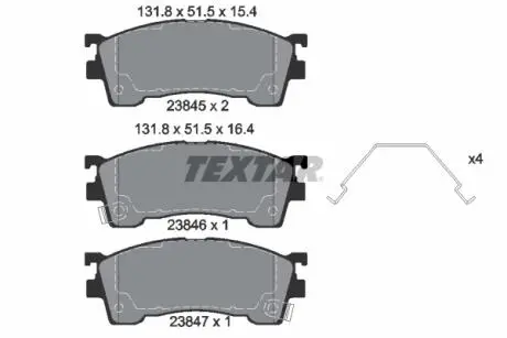 Гальмівні колодки, дискове гальмо (набір) TEXTAR 2384504