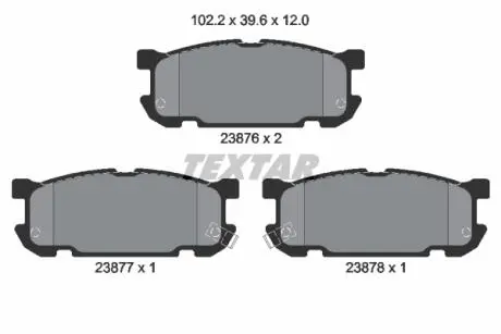 Тормозные колодки, дисковый тормоз.) TEXTAR 2387601