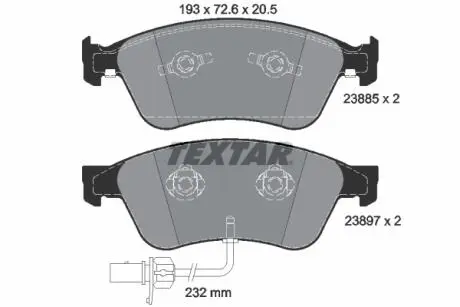Тормозные колодки, дисковый тормоз.) TEXTAR 2388501
