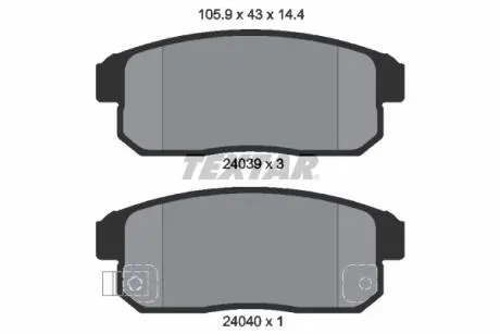 Тормозные колодки, дисковый тормоз.) TEXTAR 2403901