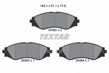Тормозные колодки, дисковый тормоз.) TEXTAR 2406201