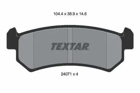 Гальмівні колодки, дискове гальмо (набір) TEXTAR 2407101