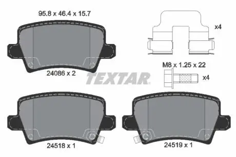 Тормозные колодки, дисковый тормоз.) TEXTAR 2408601
