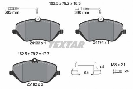 Тормозные колодки, дисковый тормоз.) TEXTAR 2413303 (фото 1)