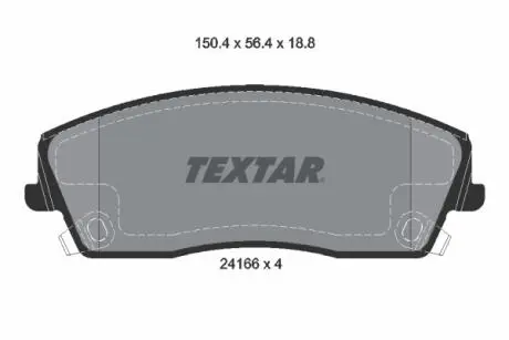 Гальмівні колодки, дискове гальмо (набір) TEXTAR 2416601