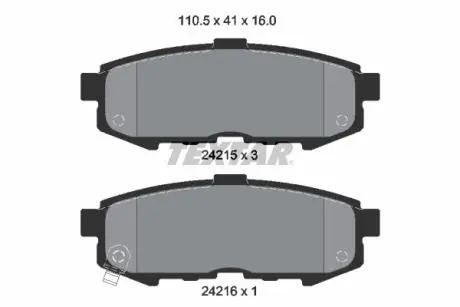 Гальмівні колодки, дискове гальмо (набір) TEXTAR 2421501