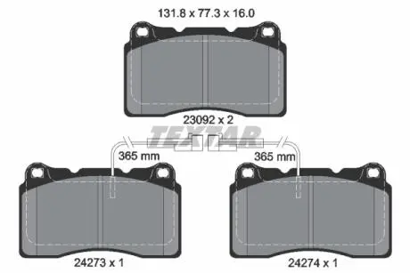 Тормозные колодки, дисковый тормоз.) TEXTAR 2427301