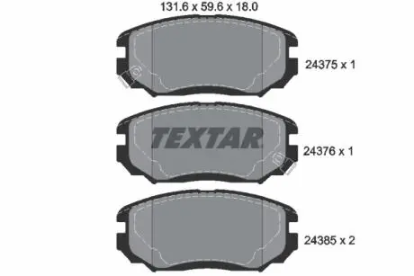 Тормозные колодки дисковые TEXTAR 2437501