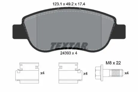 Тормозные колодки, дисковый тормоз.) TEXTAR 2439301