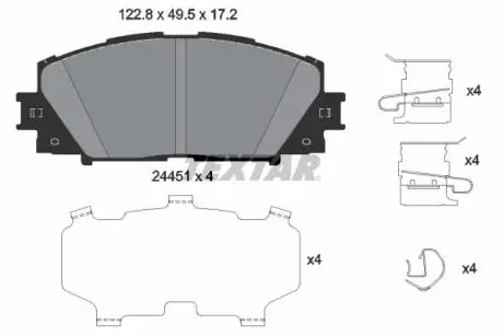 Тормозные колодки, дисковый тормоз.) TEXTAR 2445103