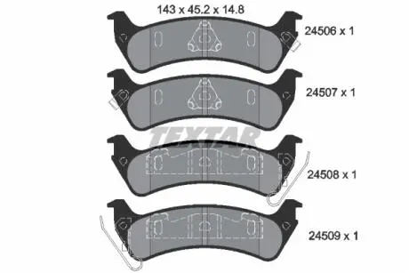 Тормозные колодки, дисковый тормоз.) TEXTAR 2450601