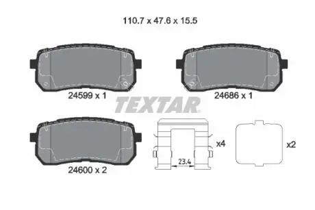 Гальмівні колодки (набір) TEXTAR 2459904