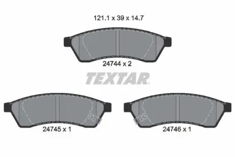Гальмівні колодки, дискове гальмо (набір) TEXTAR 2474401