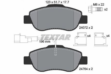 Гальмівні колодки (набір) TEXTAR 2476401