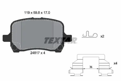 Тормозные колодки, дисковый тормоз.) TEXTAR 2481701