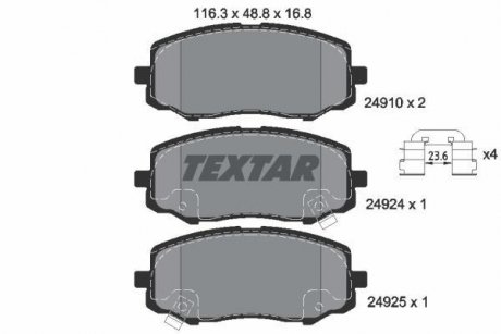 Тормозные колодки, дисковый тормоз.) TEXTAR 2491001 (фото 1)