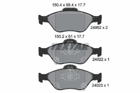 Колодки тормозные (передние) Toyota Yaris 12- (TEVES) Q+ TEXTAR 2495201