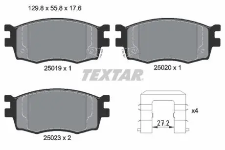 Колодки гальмівні (передні) Kia Rio II 05-/Hyundai i20 08-15/Accent 05-10 (Mando) TEXTAR 2501901