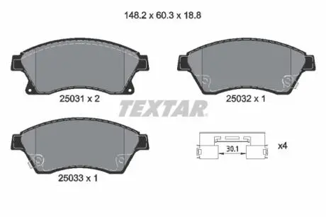 Тормозные колодки, дисковый тормоз.) TEXTAR 2503181