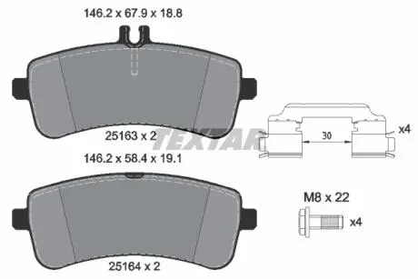Колодки гальмівні (задні) MB S-class (W222/C217/A217) 13- (TRW) Q+ TEXTAR 2516302