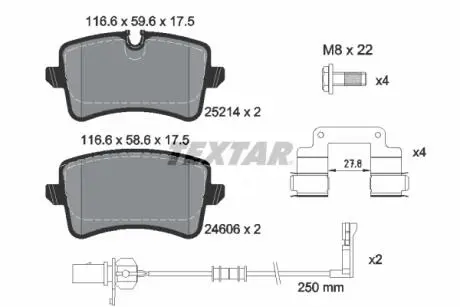 Тормозные колодки, дисковый тормоз.) TEXTAR 2521405