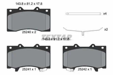 Тормозные колодки (передние) Nissan Patrol 10- (Akebono) TEXTAR 2524001